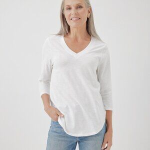 NWT, Pact Relaxed Slub A-Line tunic, White, M